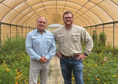 Frank Sances and Mark Keeley inside the new Insect Pollinator Lab at Florida Ag Research - Ag Metrics Group